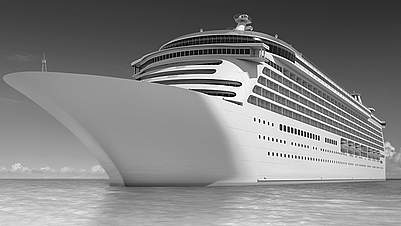 Cruise liner on the high sea as symbol picture for shipbuilding